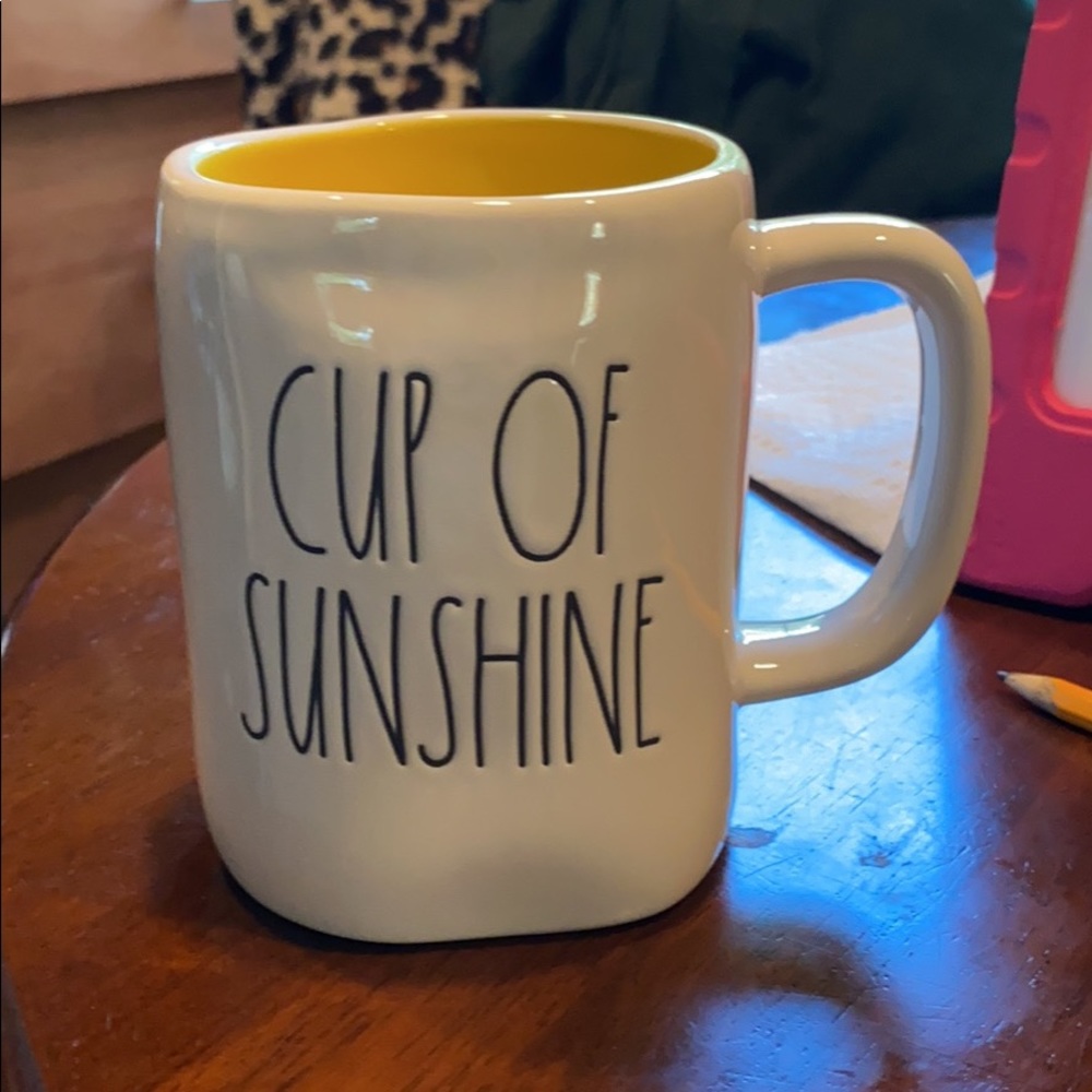 Rae dunn cup of sunshine mug yellow inside